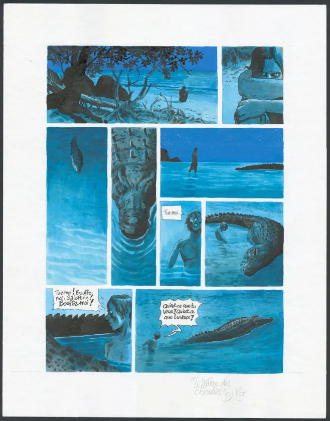 Planche couleur, Le Maître des Crocodiles , Jean Denis Pendanx