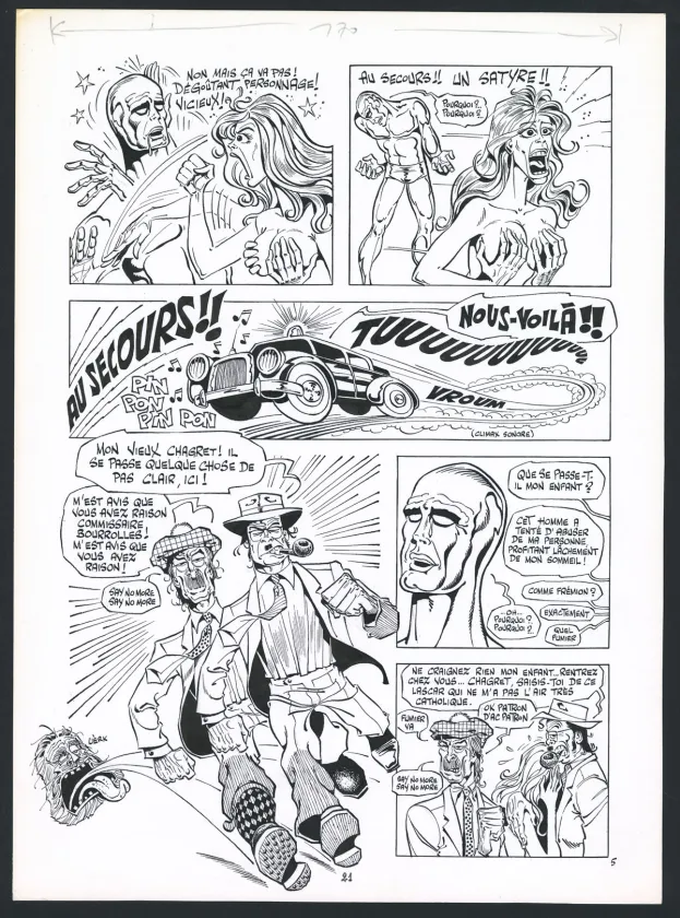 Black and white original page, Rhââ Lovely, Tome 3 (T.3), Marcel Gotlib