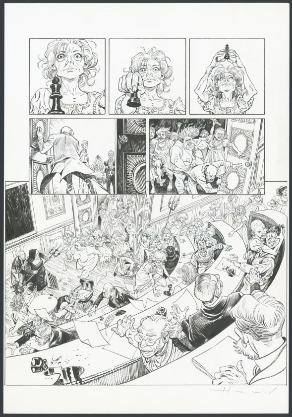 Black and white original page, Shi, Le Roi démon (T.2), Josep Homs
