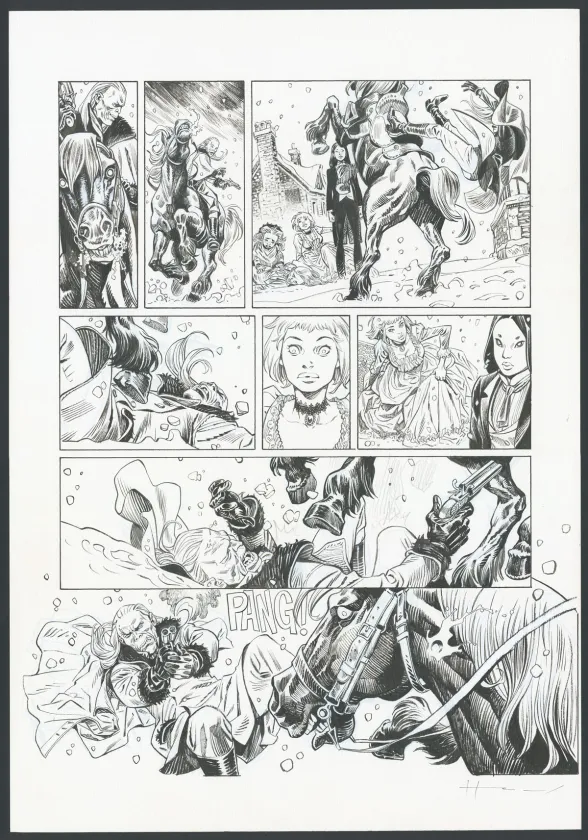 Black and white original page, Shi, Le Roi démon (T.2), Josep Homs