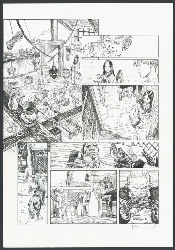 Black and white original page, Shi, Le Roi démon (T.2), Josep Homs