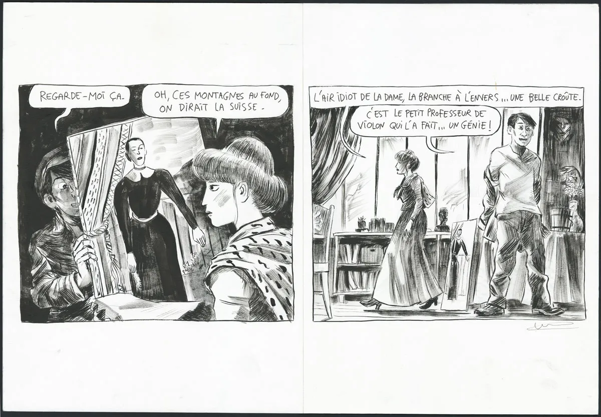 Planche noir et blanc, Pablo, Picasso (T.4), Clément Oubrerie