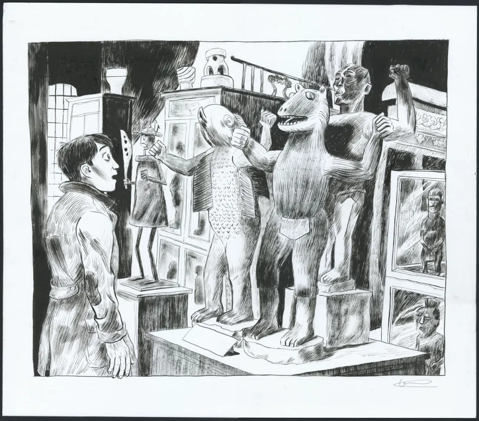Illustration noir et blanc, Pablo, Picasso (T.4), Clément Oubrerie