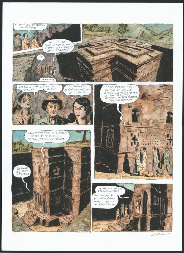 Colored original page, Renée Stone (Une aventure de), Meurtre en Abyssinie (T.1), Clément Oubrerie
