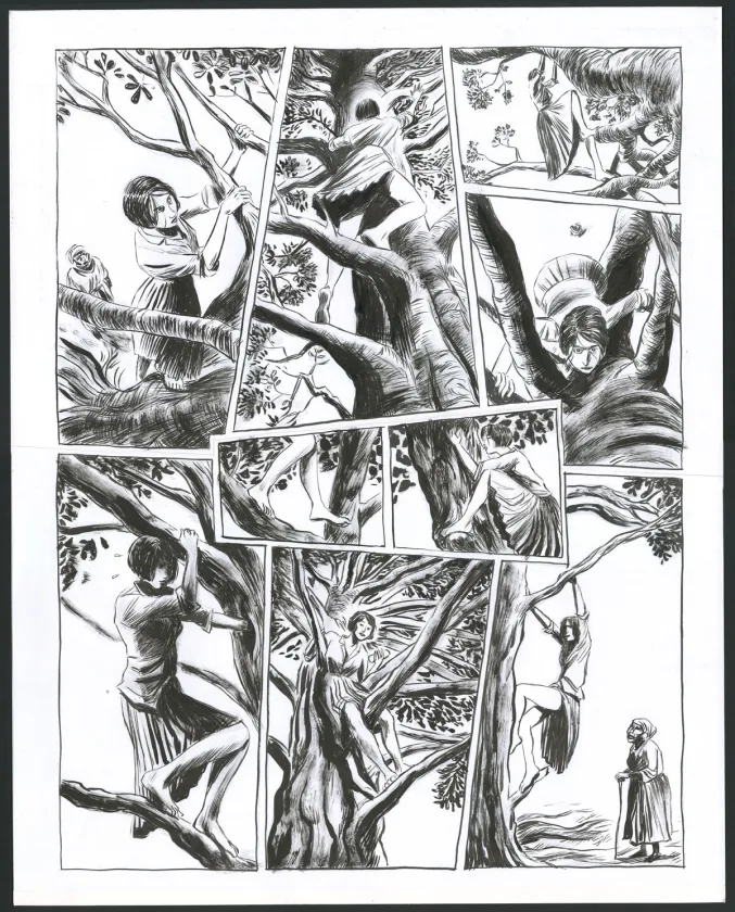 Planche noir et blanc, Renée Stone (Une aventure de), Meurtre en Abyssinie (T.1), Clément Oubrerie