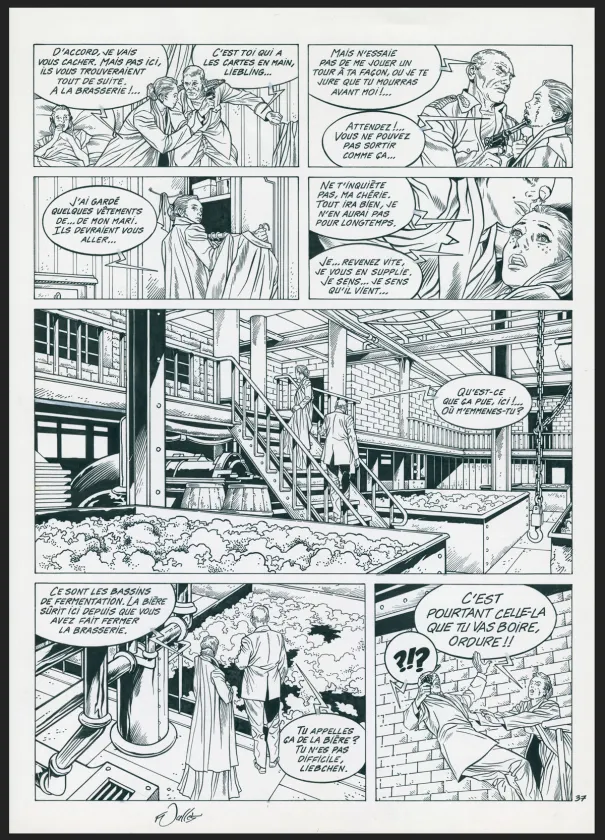 Black and white original page, Les Maîtres de l'orge, Adrien, 1917 (T.3), Francis Vallès