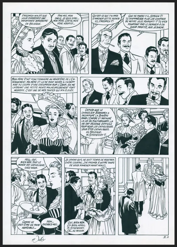 Black and white original page, Les Maîtres de l'orge, Les Steenfort (T.8), Francis Vallès