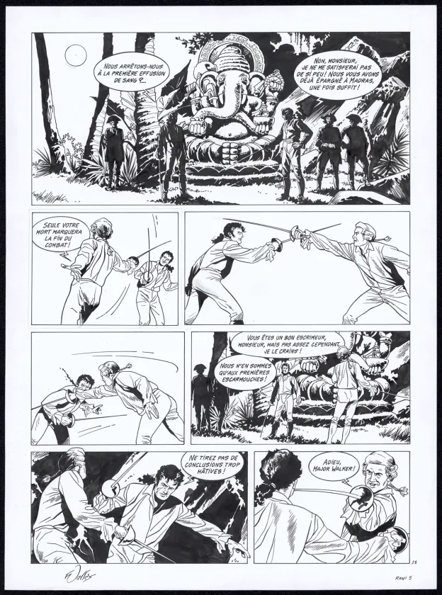 Planche noir et blanc, Rani, Sauvage (T.5), Francis Vallès