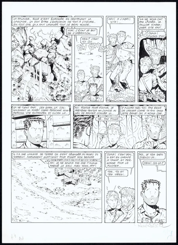 Black and white original page, Adler, Dernière mission (T.4), René Sterne