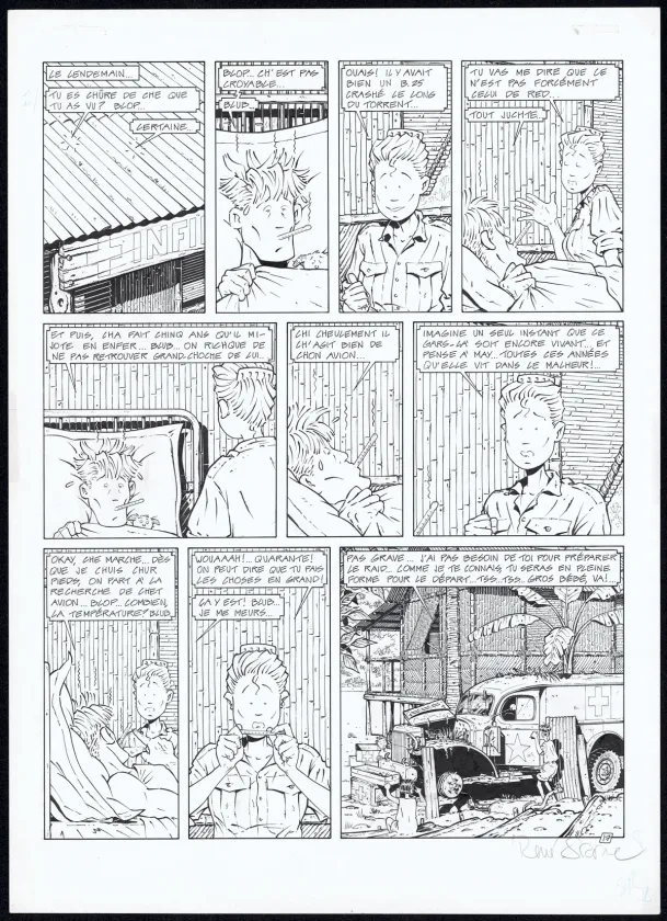 Black and white original page, Adler, Dernière mission (T.4), René Sterne