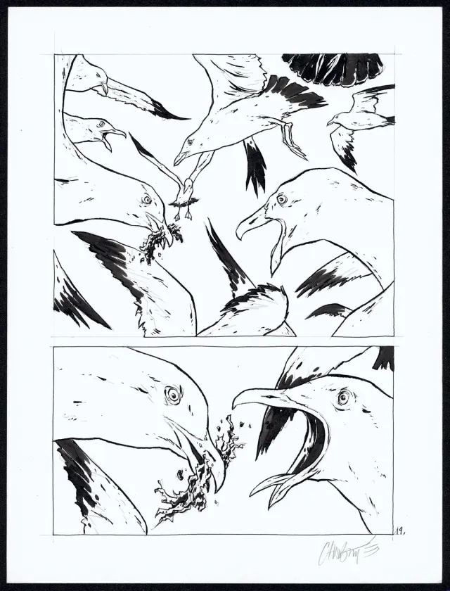Black and white original page, Tout seul, Christophe Chabouté