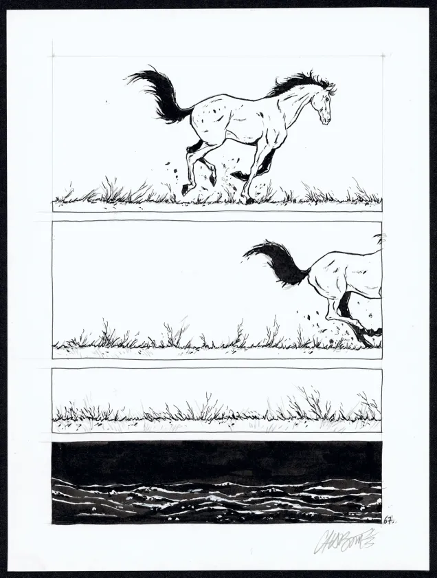 Black and white original page, Tout seul, Christophe Chabouté