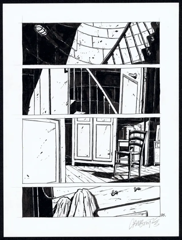 Planche noir et blanc, Tout seul, Christophe Chabouté