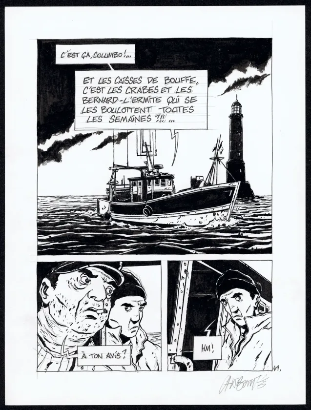 Black and white original page, Tout seul, Christophe Chabouté