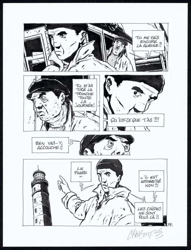 Planche noir et blanc, Tout seul, Christophe Chabouté