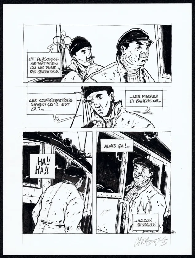 Planche noir et blanc, Tout seul, Christophe Chabouté