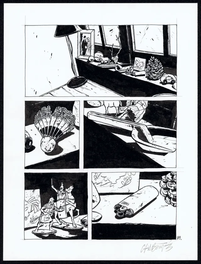 Black and white original page, Tout seul, Christophe Chabouté