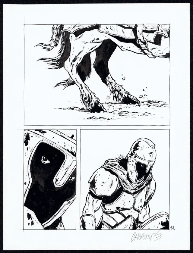 Black and white original page, Tout seul, Christophe Chabouté