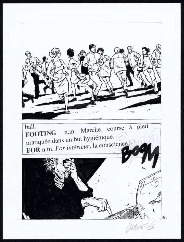 Black and white original page, Tout seul, Christophe Chabouté