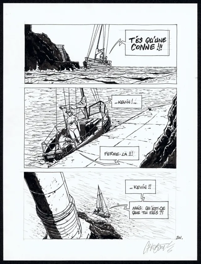Planche noir et blanc, Tout seul, Christophe Chabouté