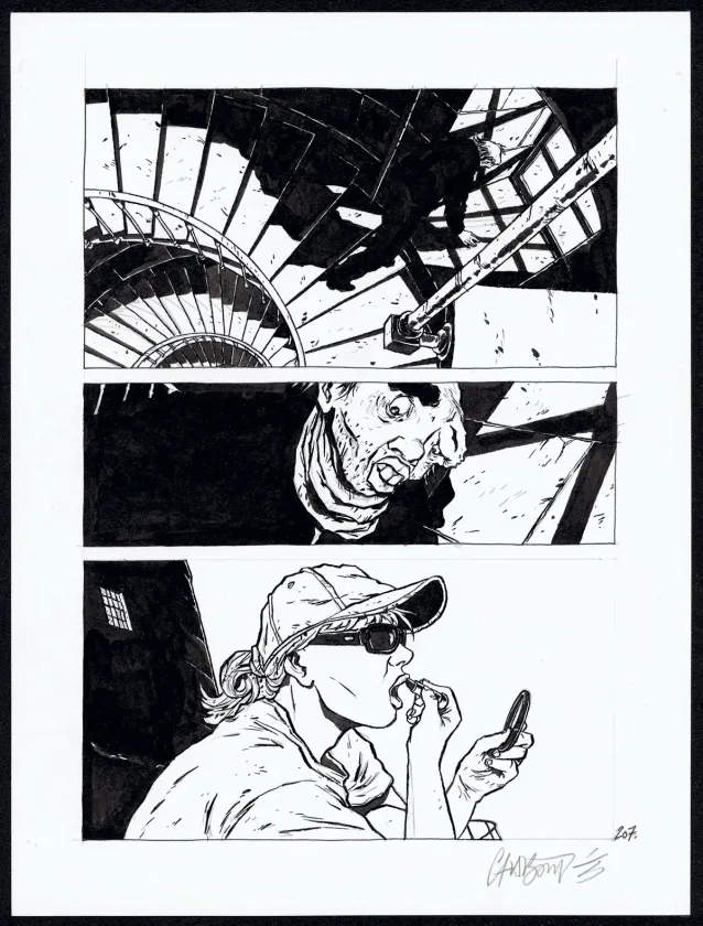 Black and white original page, Tout seul, Christophe Chabouté