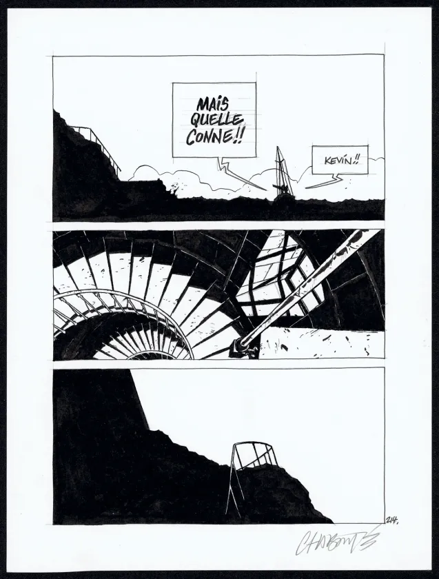 Planche noir et blanc, Tout seul, Christophe Chabouté