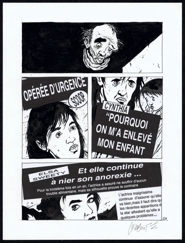 Black and white original page, Tout seul, Christophe Chabouté