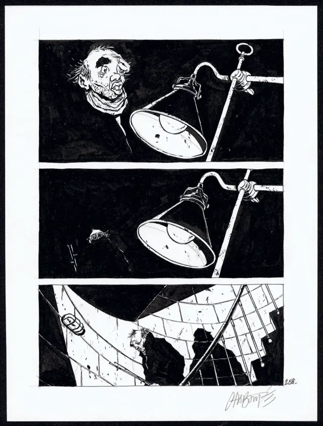 Black and white original page, Tout seul, Christophe Chabouté