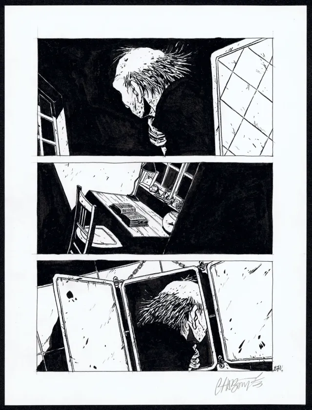 Planche noir et blanc, Tout seul, Christophe Chabouté