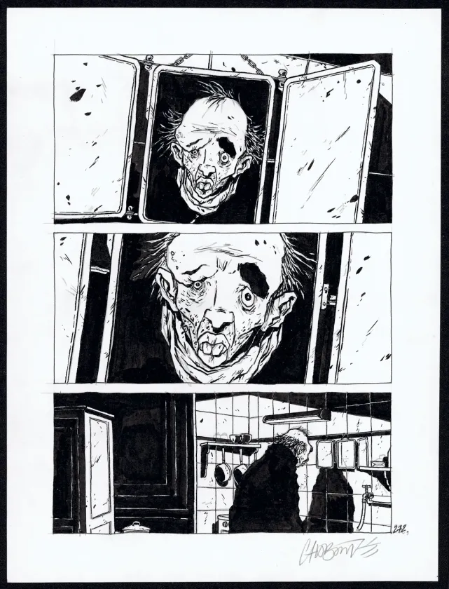 Planche noir et blanc, Tout seul, Christophe Chabouté