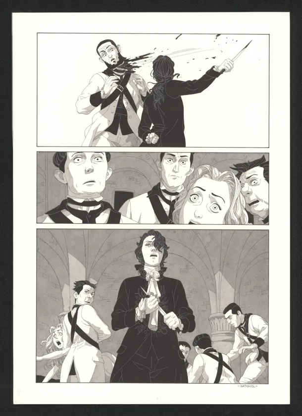 Planche noir et blanc, Les Ogres-Dieux, Le Grand Homme (T.3), Bertrand Gatignol