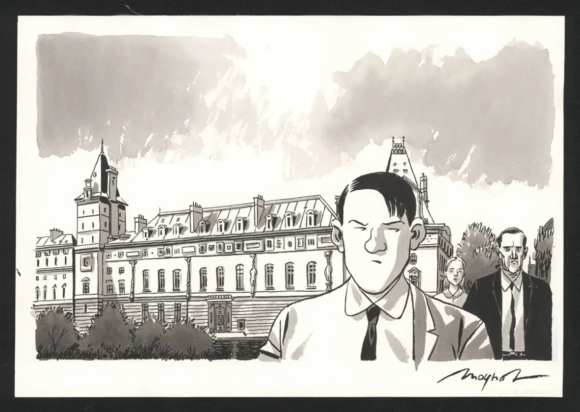 Illustration noir et blanc, Nestor Burma, Emmanuel Moynot