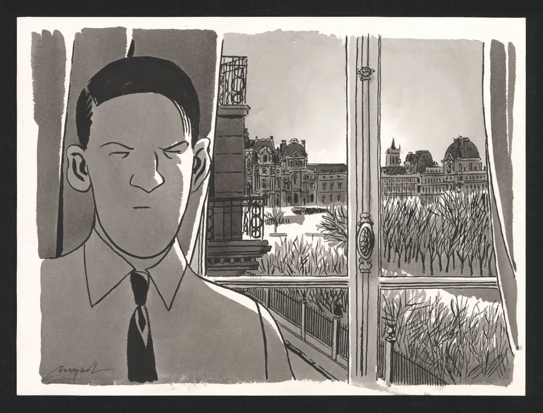 Black and white illustration, Nestor Burma, Emmanuel Moynot
