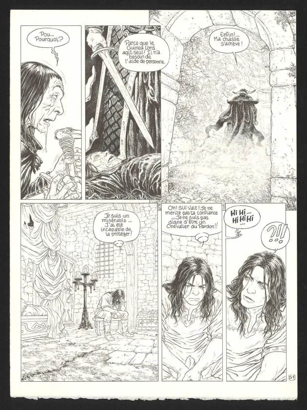 Black and white original page, Complainte des Landes Perdues, La Fée Sanctus (T.7), Philippe Delaby