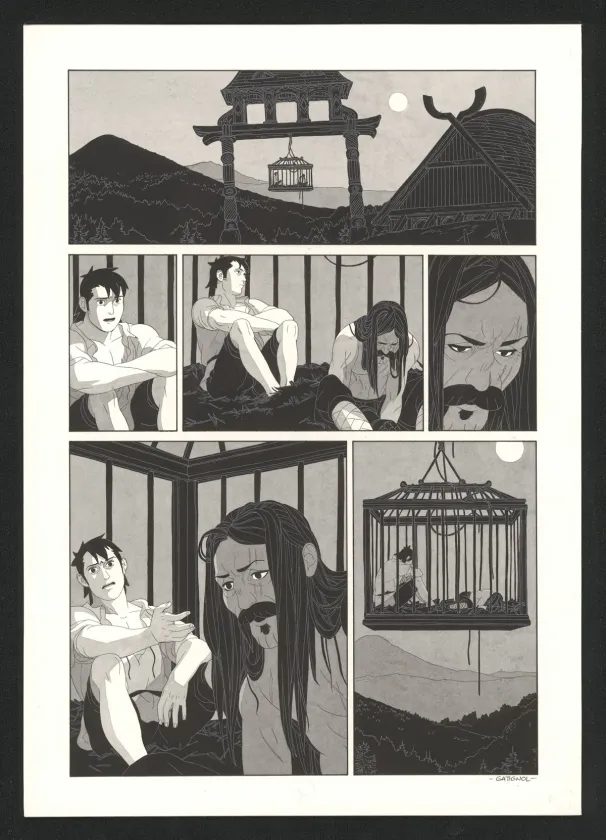 Black and white original page, Les Ogres-Dieux, Le Grand Homme (T.3), Bertrand Gatignol