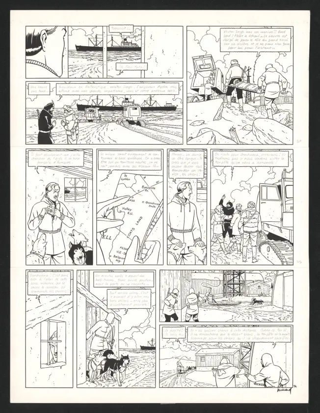 Planche noir et blanc, Blake et Mortimer, Les Sarcophages du 6e continent - Tome 2 (T.17), André Juillard