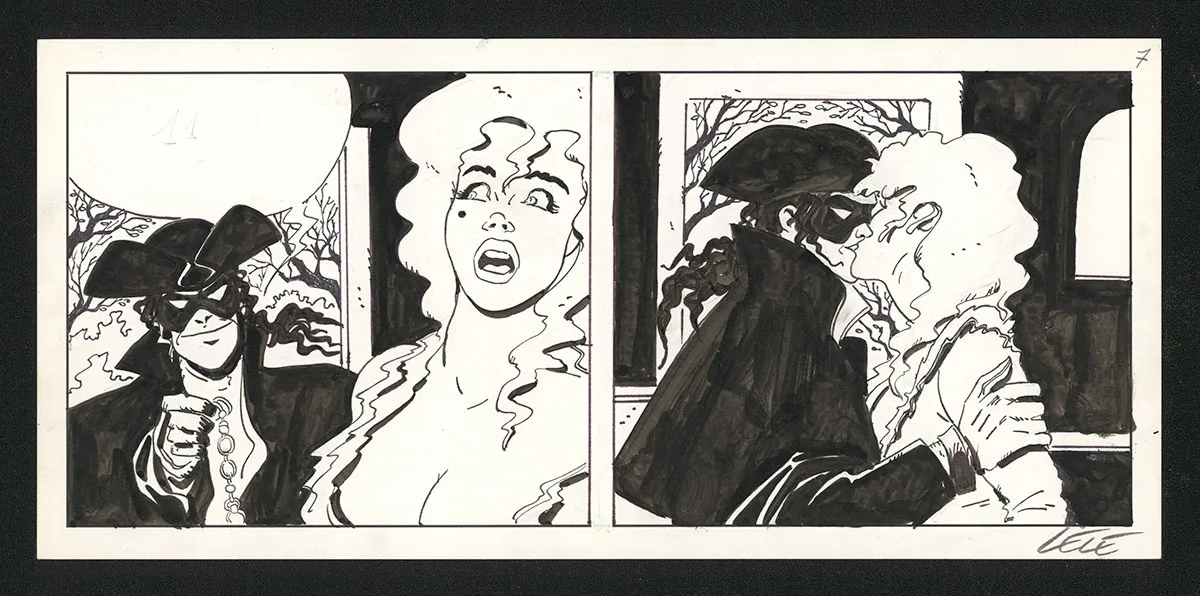Planche noir et blanc, Dick Turpin, Lele Vianello