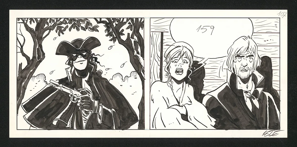 Planche noir et blanc, Dick Turpin, Lele Vianello