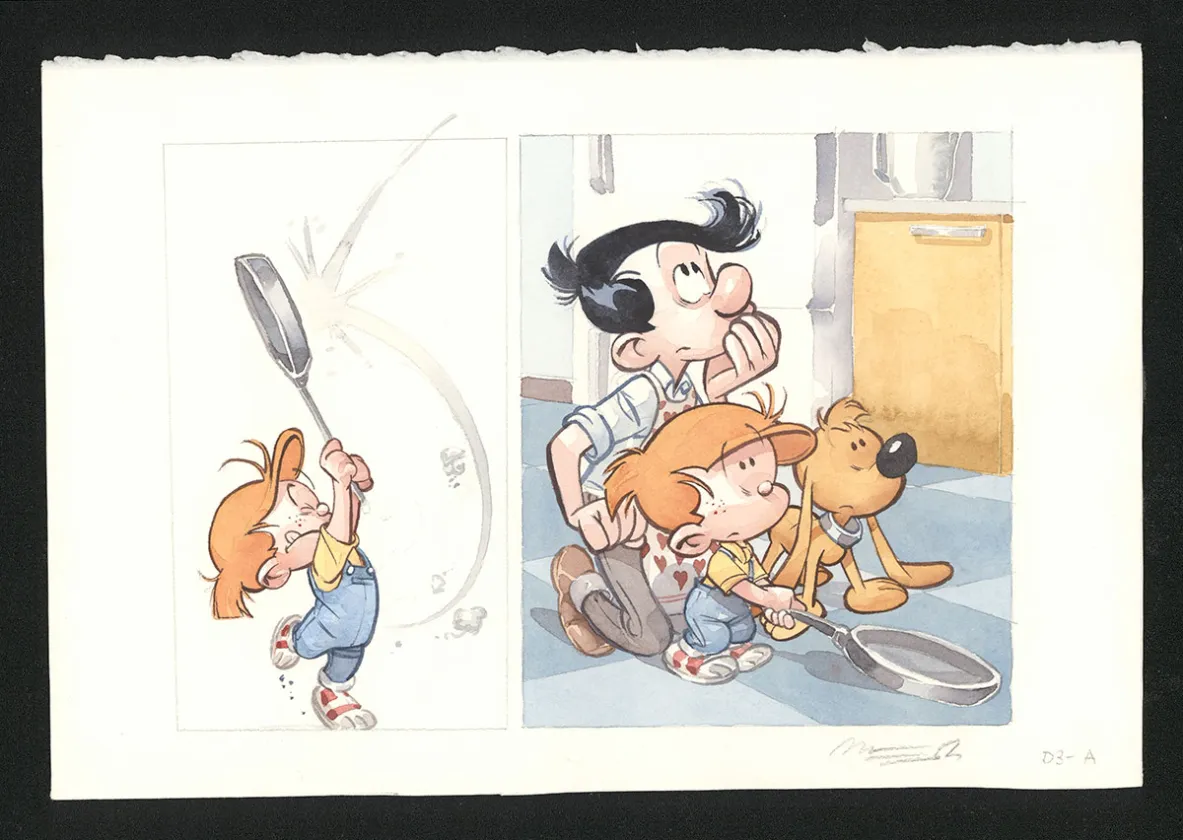 Planche couleur, Boule et Bill, La partie de crêpes  (T.1), José Luis Munuera