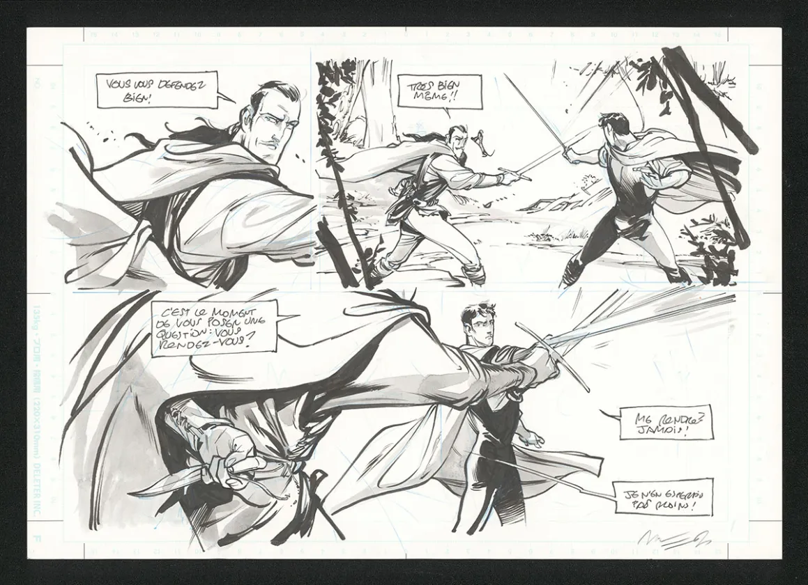 Black and white original page, Sortilèges, José Luis Munuera