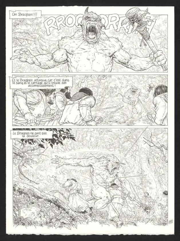 Black and white original page, Complainte des Landes Perdues, La Fée Sanctus (T.7), Philippe Delaby