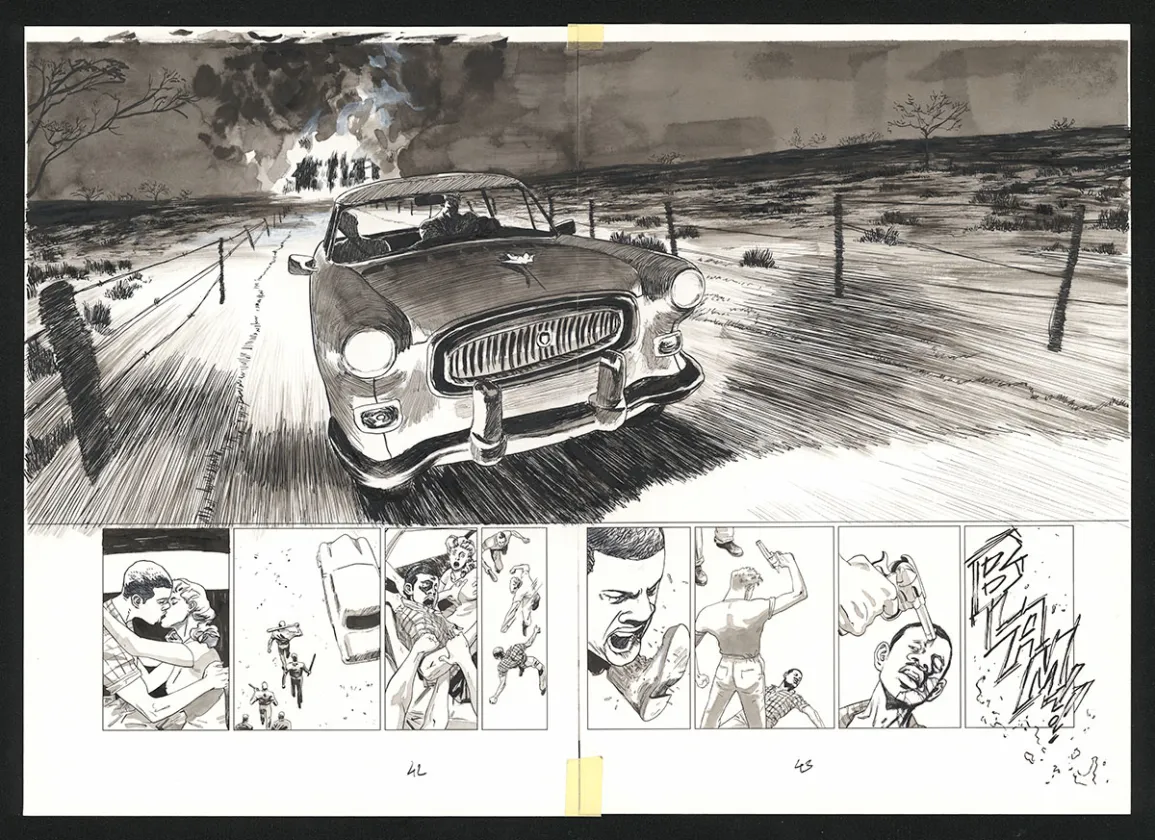 Planche noir et blanc, J'irai cracher sur vos tombes , Rey Macutay