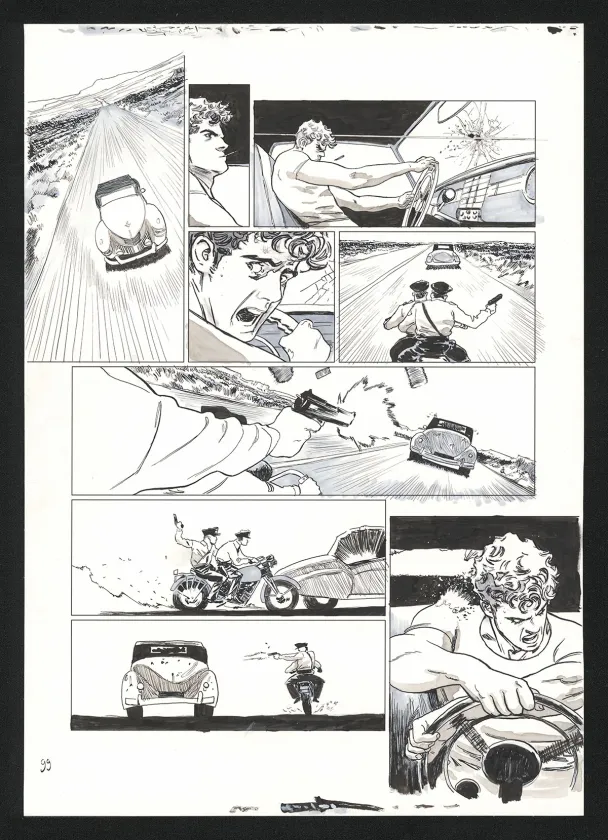 Black and white original page, J'irai cracher sur vos tombes , Rey Macutay