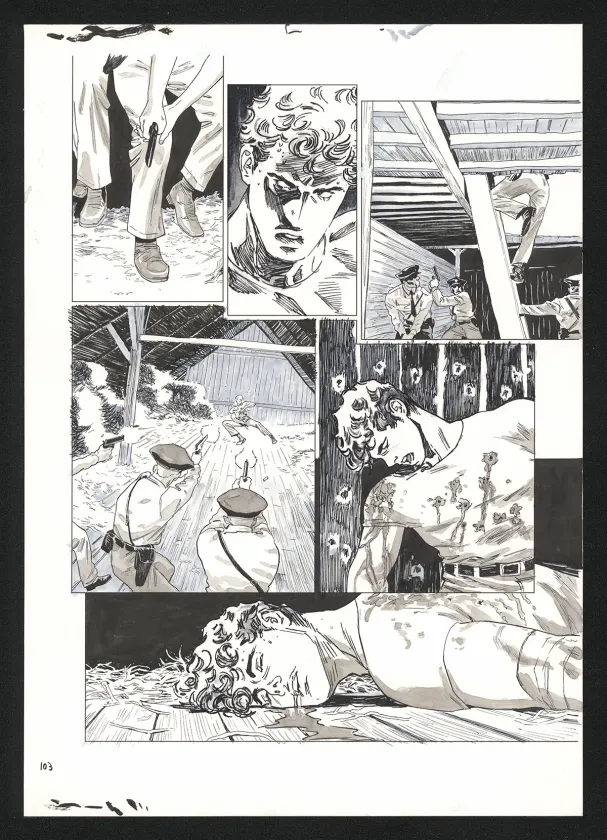 Black and white original page, J'irai cracher sur vos tombes , Rey Macutay