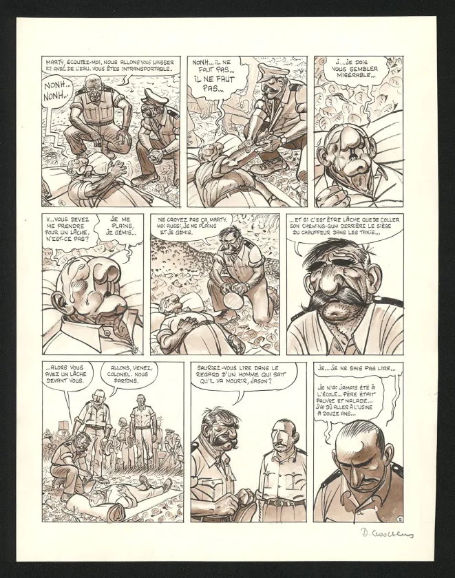 Black and white original page, Voyage au bout de la lune, Daniel Goossens
