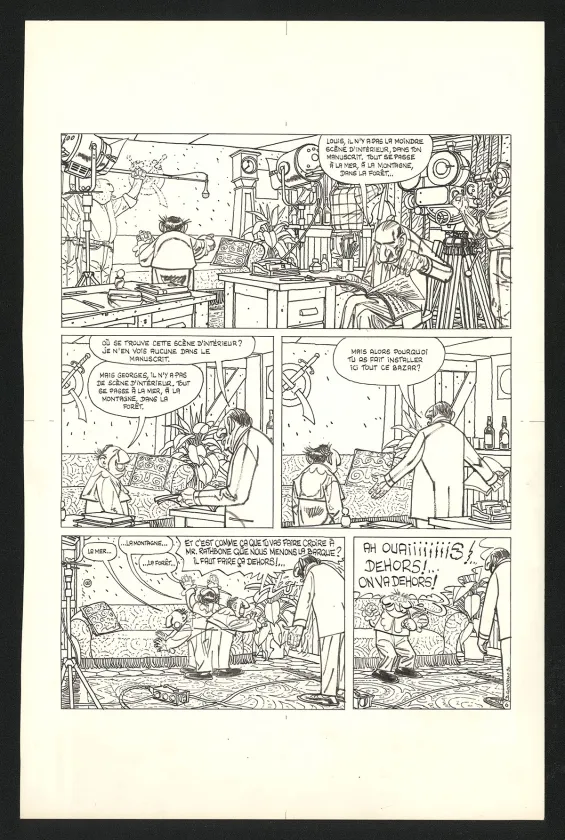 Black and white original page, Georges et Louis romanciers, Georges et Louis racontent (T.1), Daniel Goossens