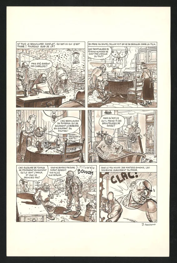 Black and white original page, Georges et Louis romanciers, La fin du monde (T.3), Daniel Goossens