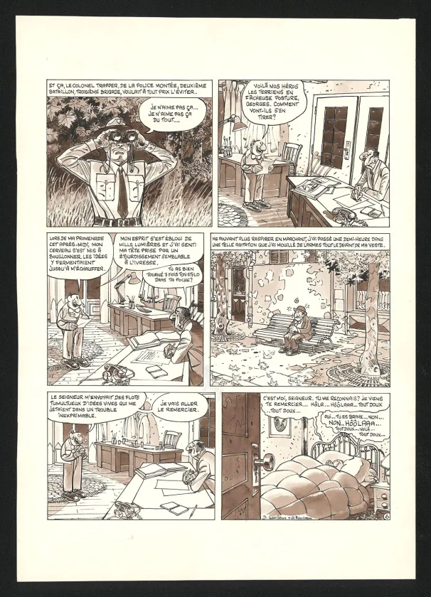 Black and white original page, Georges et Louis romanciers, La fin du monde (T.3), Daniel Goossens