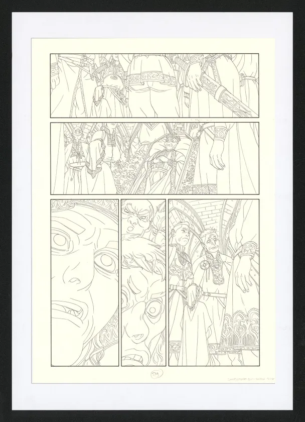 Black and white original page, Les Ogres-Dieux, La Première née (T.4), Bertrand Gatignol