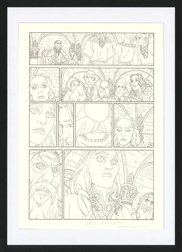 Black and white original page, Les Ogres-Dieux, La Première née (T.4), Bertrand Gatignol